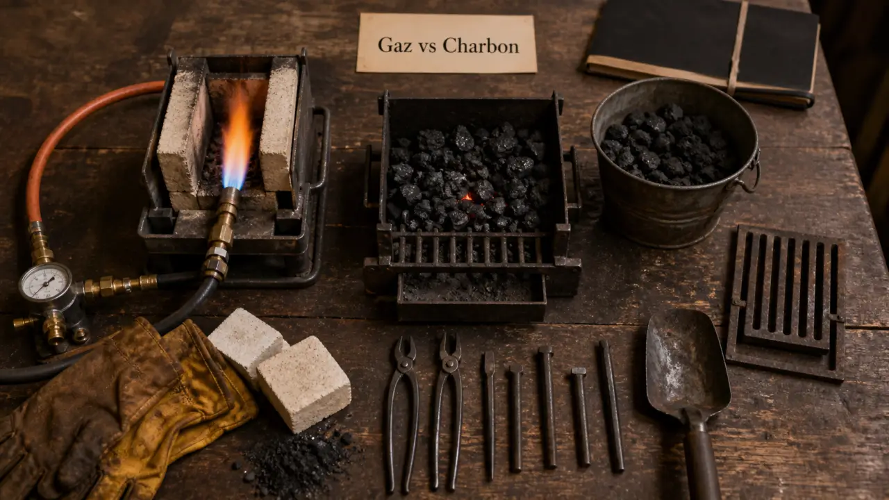 Forge d atelier gaz et charbon pour projets métallurgiques