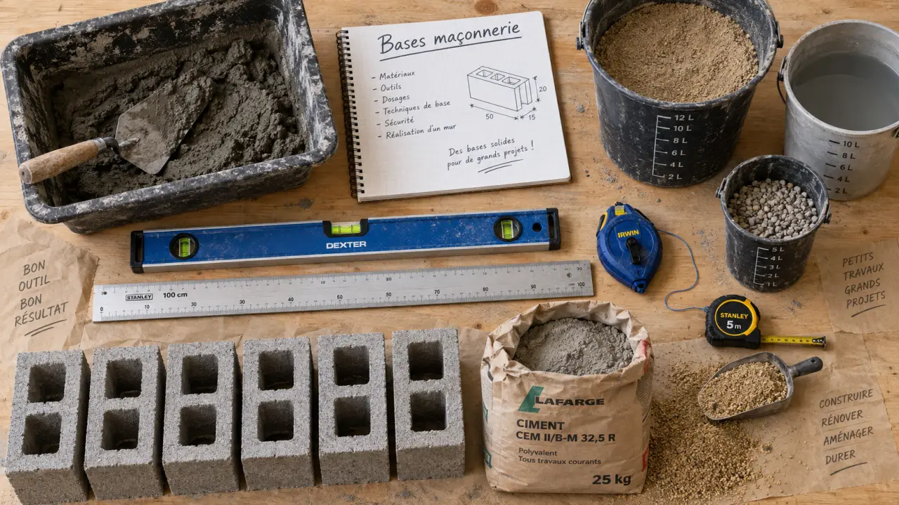 cours maçonnerie coursdubricoleur : outils et bases pour mur ou dalle