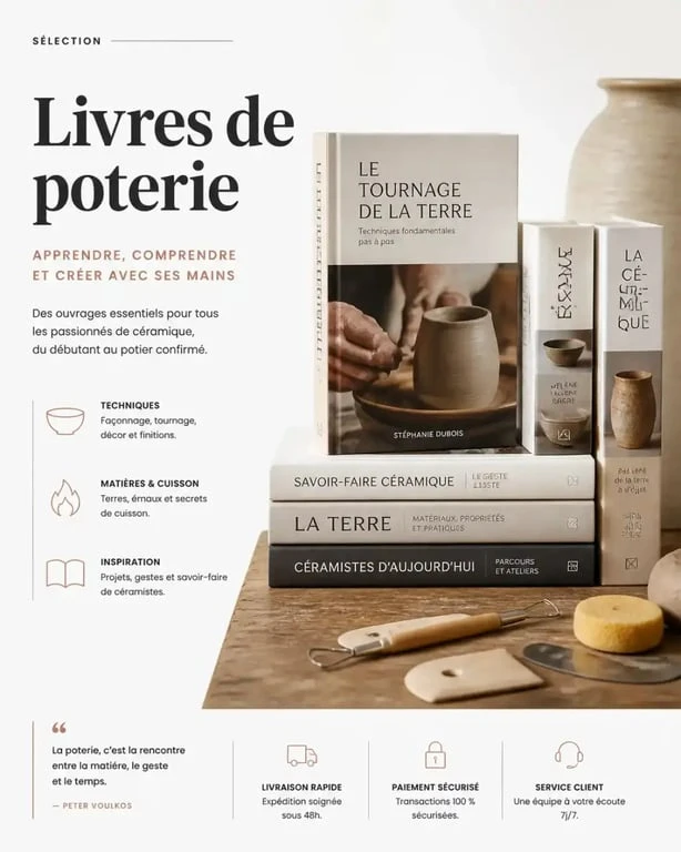 Sélection de livres de poterie pour apprendre les techniques de tournage et de modelage