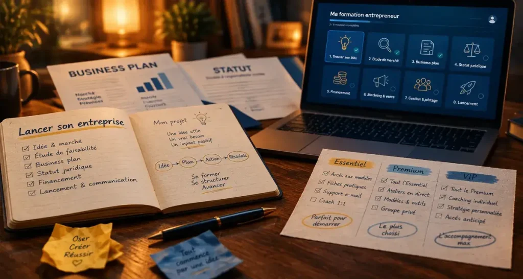 Apprendre la création d’entreprise avec Construis Ton Business : 5 modules, 3 formules, et ce qu’ils ne promettent pas