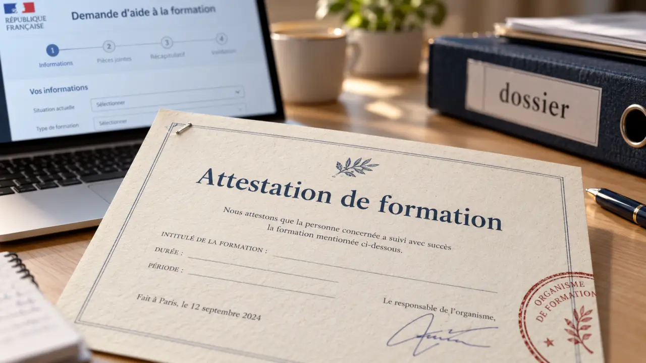 Attestation de formation professionnelle pour prouver sa participation