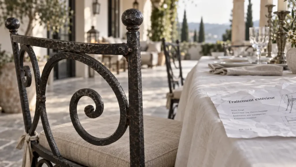 Chaise en fer forgé : choisissez la finition qui limite la rouille