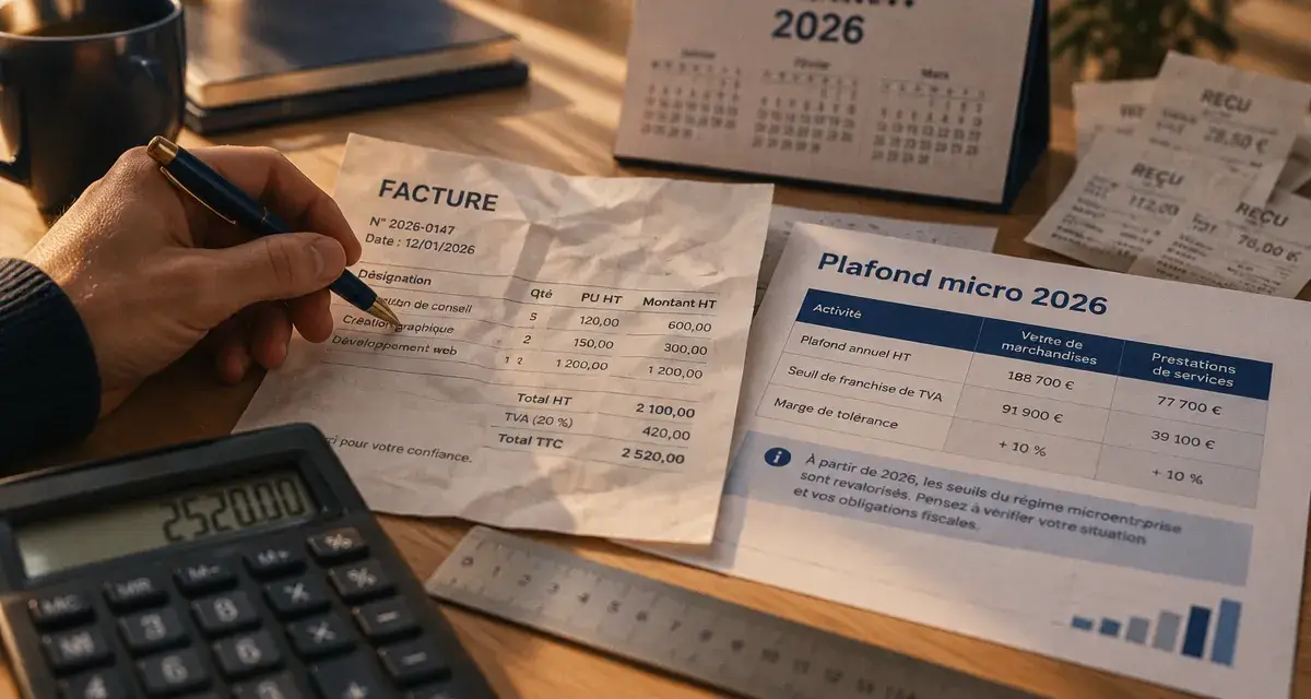 Chiffre d'affaire micro entreprise 2026 : plafond ventes et services