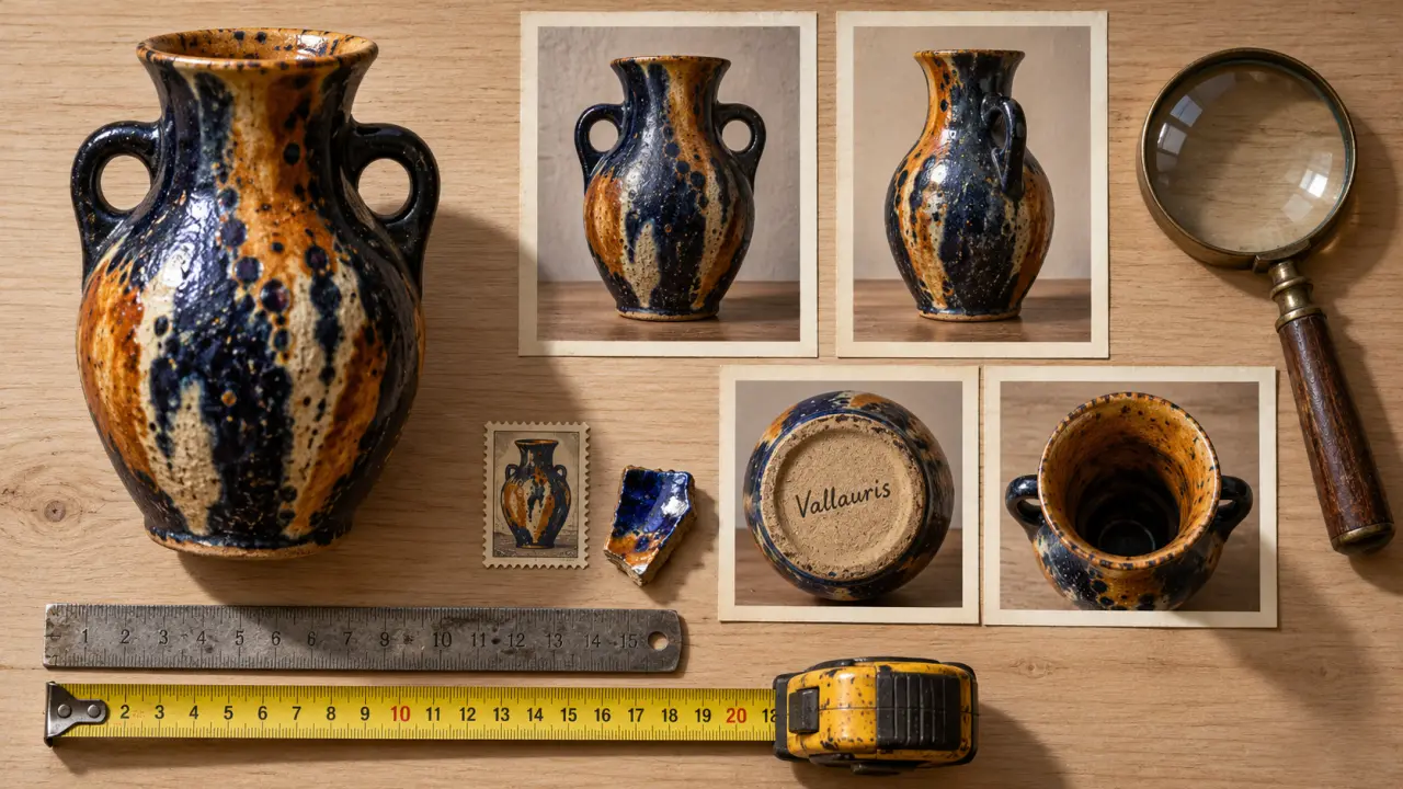 Vallauris poterie : vase marqué Vallauris